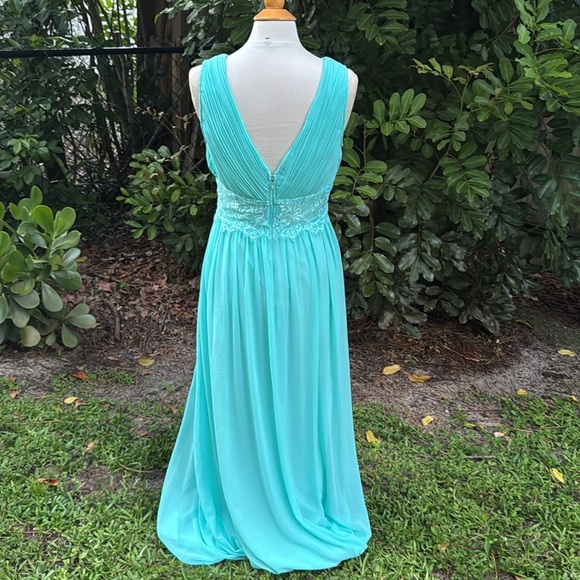 Turquoise floor length maxi dress, size 12 - Picture 4 of 6